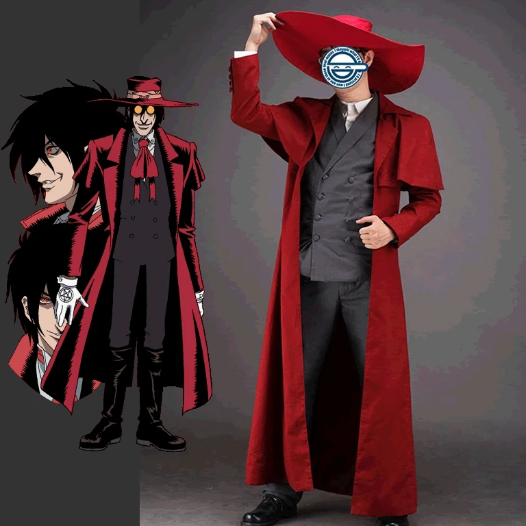 Hellsing Alucard Uniform Cosplay Costume Red