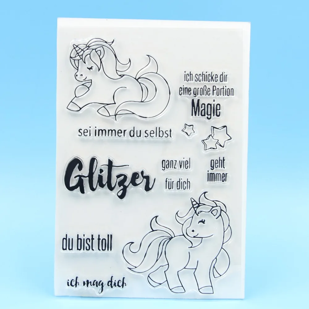 

Unicorn Transparent Clear Stamp for DIY scrapbooking/Card Making German CO62