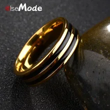 ELSEMODE tendencia dos anillos de oro de línea negra banda de boda Vintage hombres mujeres joyería Anime Anel Masculino Aneis Alliance