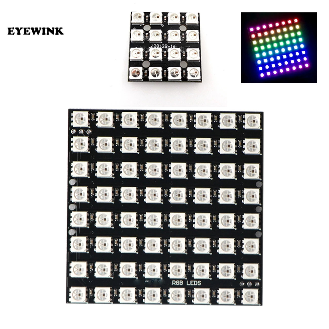 WS2812B 4*4 16 бит/8*8 64 бит полный цвет 5050 RGB Светодиодная лампа панель света WS2812 4 для