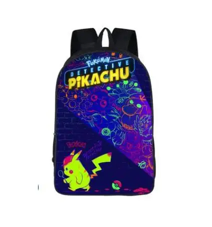 photo color Мультфильм рюкзак Pokemon для подростков девочек мальчиков рюкзак Пикачу/Bulbasaur/EEVEE/Psyduck детей школьные сумки детская книга Сумка - Цвет: photo color