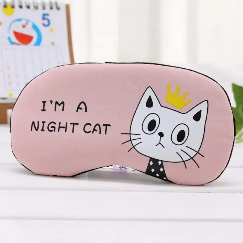 

CuteSleeping Eye Mask Cartoon Cat Soft Travel Eye Shade Cover Rest Relax Sleeping Blindfold Dropshipping 2U0817