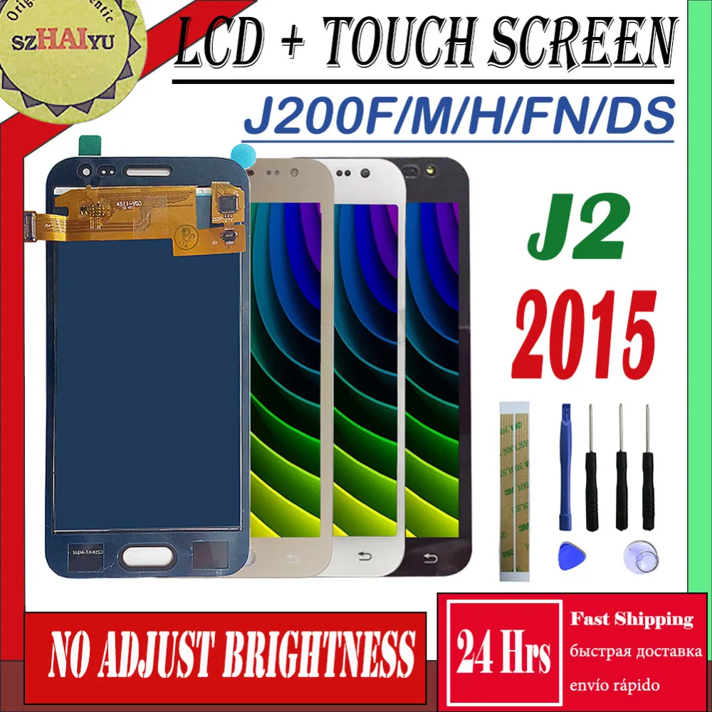 

SZHAIYU SM-J200FN/F/M/H/DS For Samsung Galaxy J2 2015 J200 Touch Sreen + LCD Display J200H J200FN J200F J200M /DS Screen Panel