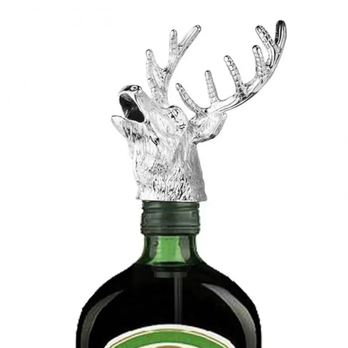 Alloy Deer Stag Head Wine Pourer Wine Bottle Stoppers Aerators Bar Tools FP8 Alloy Deer Stag Head Wine Pourer Wine Bottle Stoppers Aerators Bar Tools FP8