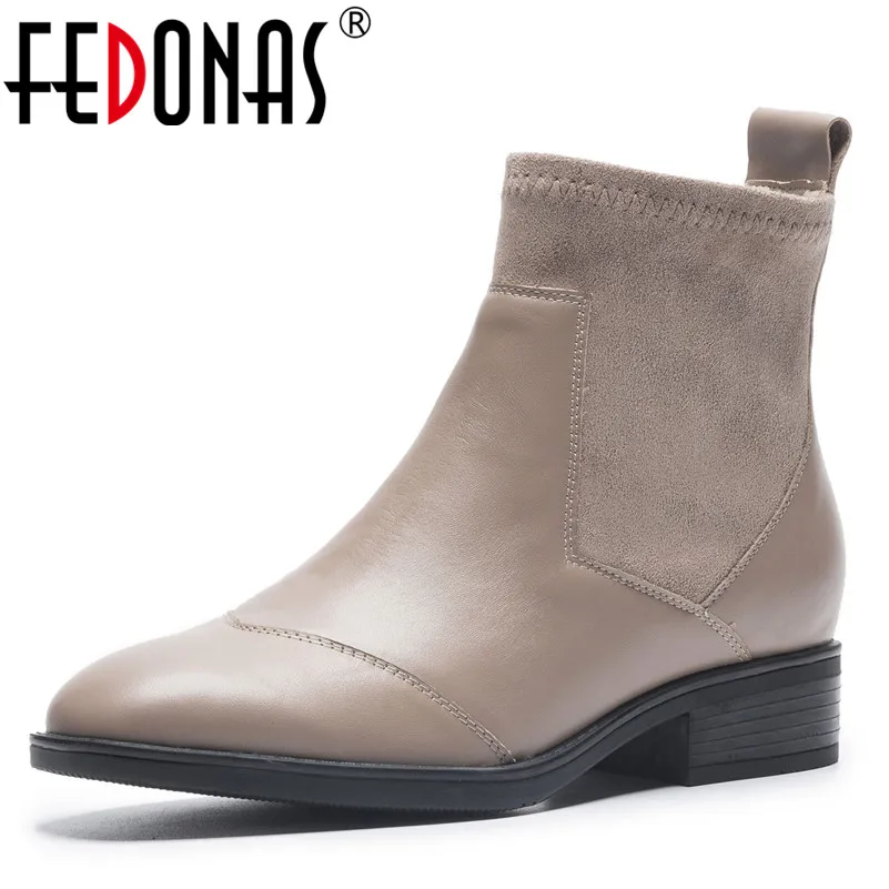 

FEDONAS Retro Women Ankle Boots Autumn Winter Pointed Toe Short Martin Shoes Woman High Heels Motorcycle Boots Female New Boots