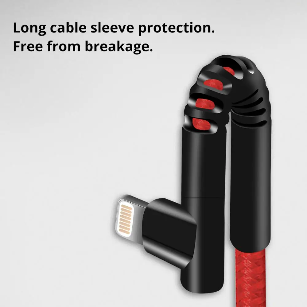 ISky 90 градусный MFi кабель игровой для iPhon X8765 SE подсветки USB зарядное устройство