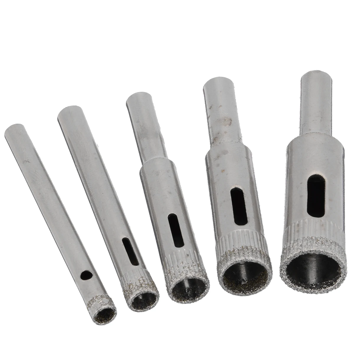 LANSEYQO 5pcs Diamond Coated Core Hole Saw Drill Bits Tool Set for Tile Cutter Glass Ceramic Marble 5mm-12mm