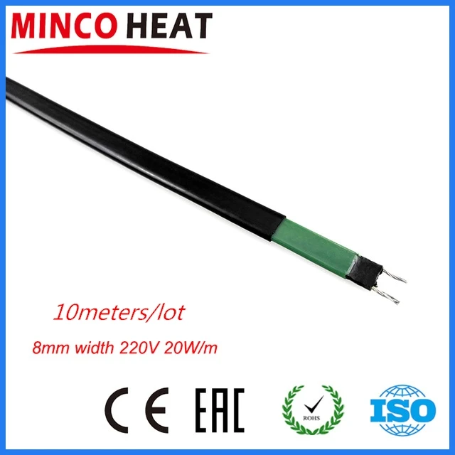 

10M/lot Anti-freeze Frost Protection Heating Cable Water Pipe/Roof 8MM 20W/M Self Regulating Electric Heater Copper Wire
