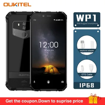 

OUKITEL WP1 IP68 Waterproof Android 8.1 5.5''FHD Octa Core 4GB RAM 64GB ROM MTK6763 5000mAh 9V/2A Wireless Charging Mobile Phone