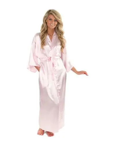 Bride Robes Silk Satin Long For Wedding Bridesmaid Women