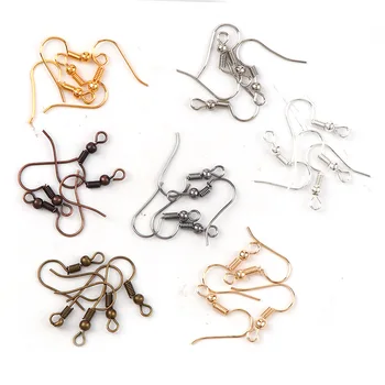 

20x18mm Fashion Iron Ear Hook Wire Clasp With Bead Round Ball Charms Earring Hooks Wires DIY Earring Earstud Findings