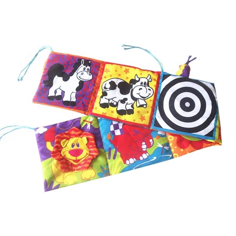 

Baby Interesting Toys Kids Cloth Book Knowledge Multi-Touch Fun Double Colored Color Bed Cloth Books