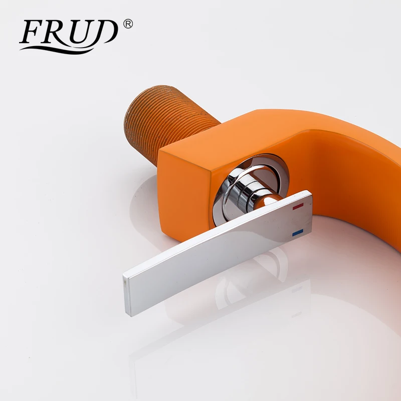 FRUD الحمام صنبور الطابق الخيالة حوض خلاط صنبور الكروم صنبور مصرف الغرور الساخن الباردة المياه توفير المياه صنبور البرتقال Y10007