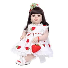 Free Shipping 70 CM 28″ Vinyl And PP Cotton Reborn Babies Girls Large Size Girls Toddler Soft Silicone Baby Dolls Toys For Child