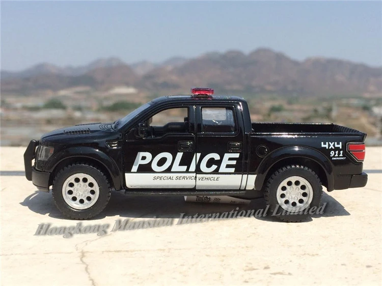 1:46 Масштаб литья под давлением полиция США и пожарный автомобиль модель для Ford F-150 SVT Raptor пикап коллекция Вытяните назад сплав Металлические игрушки автомобиль