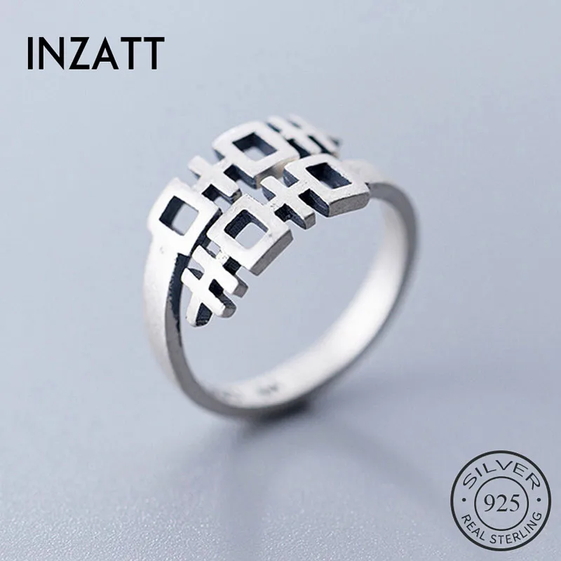 INZATT Настоящее серебро 925 проба этническое Винтажное кольцо для модных женщин