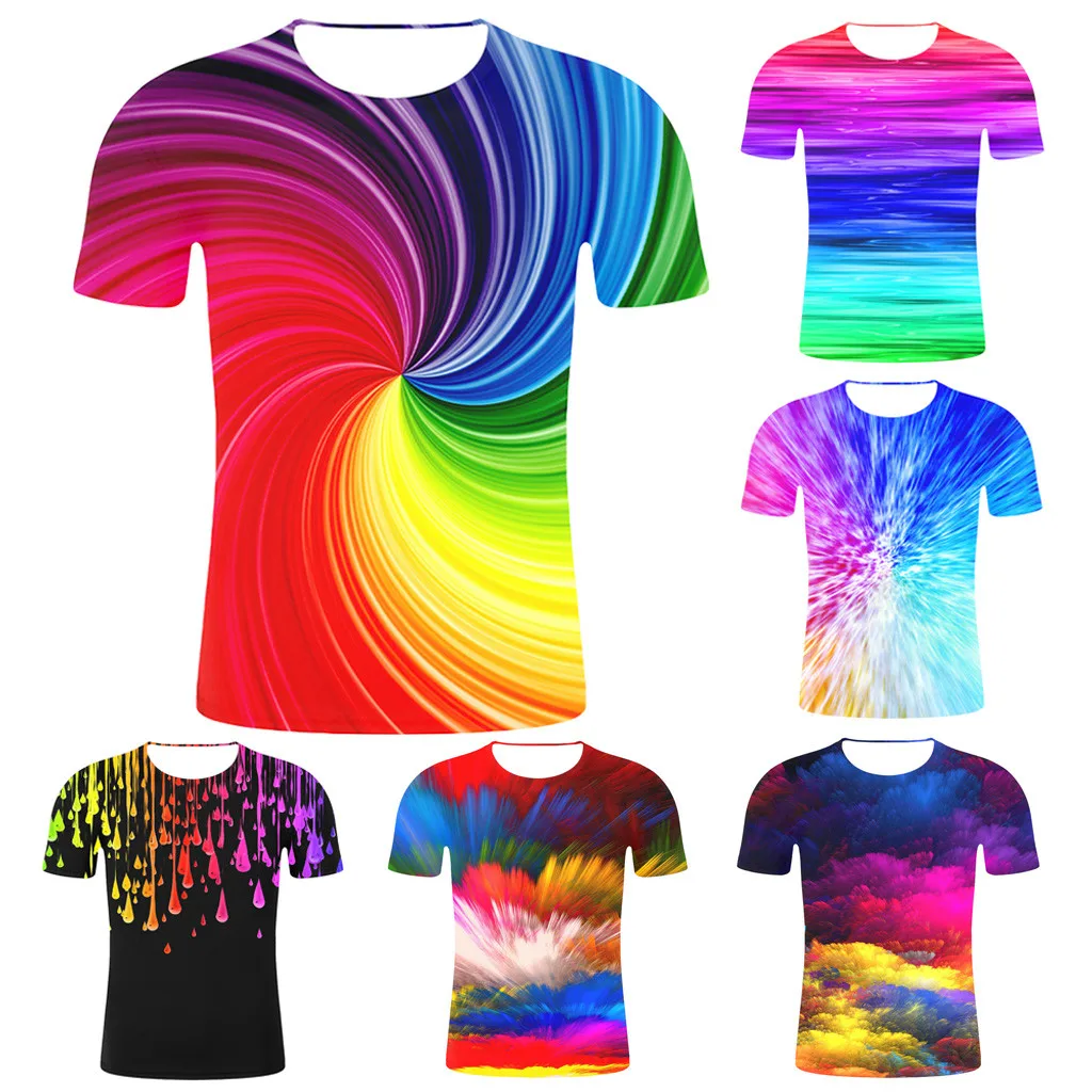 

2019 Newest Plus Size Summer Style Print Short sleeved Tees Men Multicolor T shirt 4XL camisa masculina chemise homme streetwear