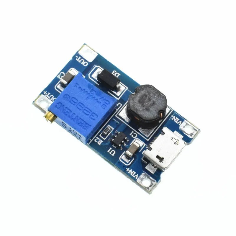 Регулируемый Модуль Boost 2A Повышающий с MICRO USB 2 в 24 В до 5 9 12 28 в|up 5v|5v 2a modulemodule 5v |