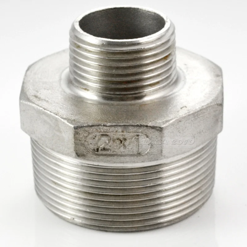 

FGHGF Brand New High Quality 2"x1" Hex Nipple Threaded Reducer Male x Male Pipe Fittings Stainless Steel SS304 New