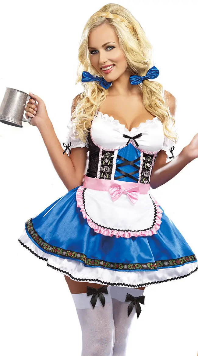 Хэллоуин женский традиционный немецкий баварский пивной девушка костюм сексуальный Октоберфест фестиваль Карнавал Вечеринка нарядное платье - Цвет: 1