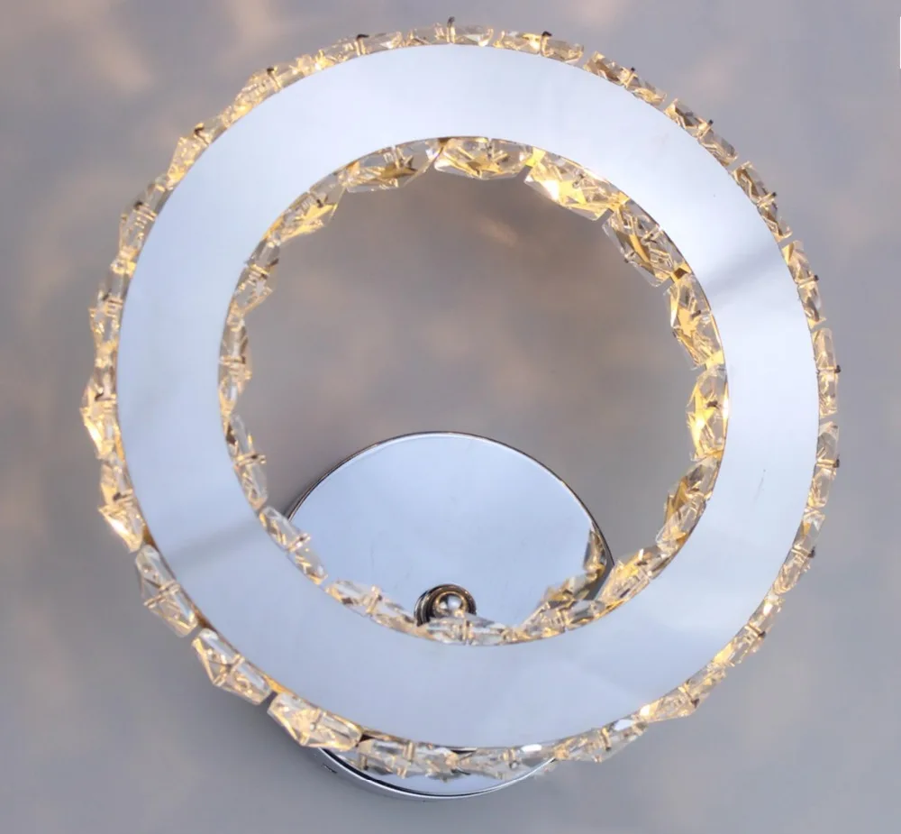  LED wall lamp Ring crystal wall lamp Push Button Wall Light For Living Room Bathroom Bedroom Light  - 32950586854