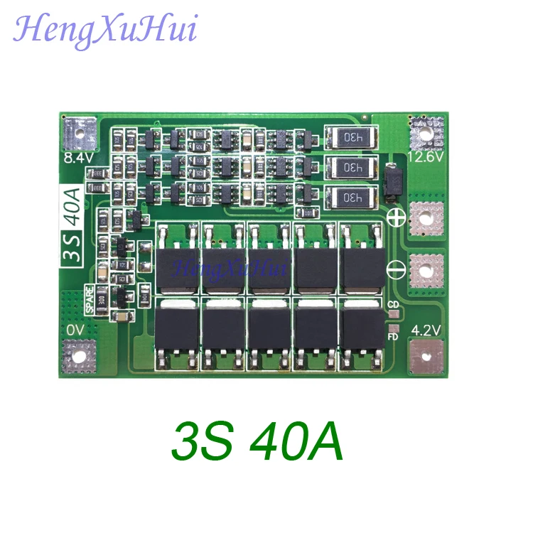11 1 V 12 6 3S 40A BMS 18650 Lipo зарядное устройство Защитная плата с балансом Equalized зарядка привод