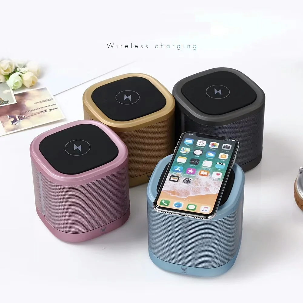 Беспроводной динамик Qi для зарядки Bluetooth интеллектуальный сенсорный тяжелый бас