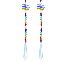 H& D, 2 шт., ручная работа, красочные хрустальные подвески, современный стиль, заостренные бусины, украшение для дома на окно, аксессуары, свадебное украшение