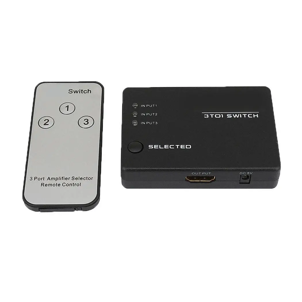 HD мультимедийный usb-концентратор переключатель черный коммутатор IR Интеллектуальный механический. Пульт дистанционного управления 1080 p