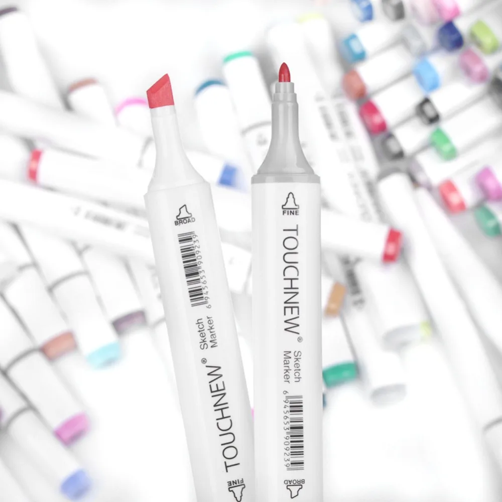 Baratos Dibujo de arte marcador pluma TOUCHNEW 40 60 80 168 colores Alcohol arte gráfico dibujo rotulador Twin plumas regalo bocetos para pintura