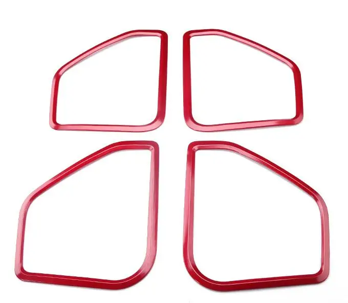 Хромированная Автомобильная Дверная панель, кольцо для динамика, украшение, круг с защитной решеткой, кольцо, покрытие, накладки, 3D наклейки для Porsche Macan - Название цвета: Красный