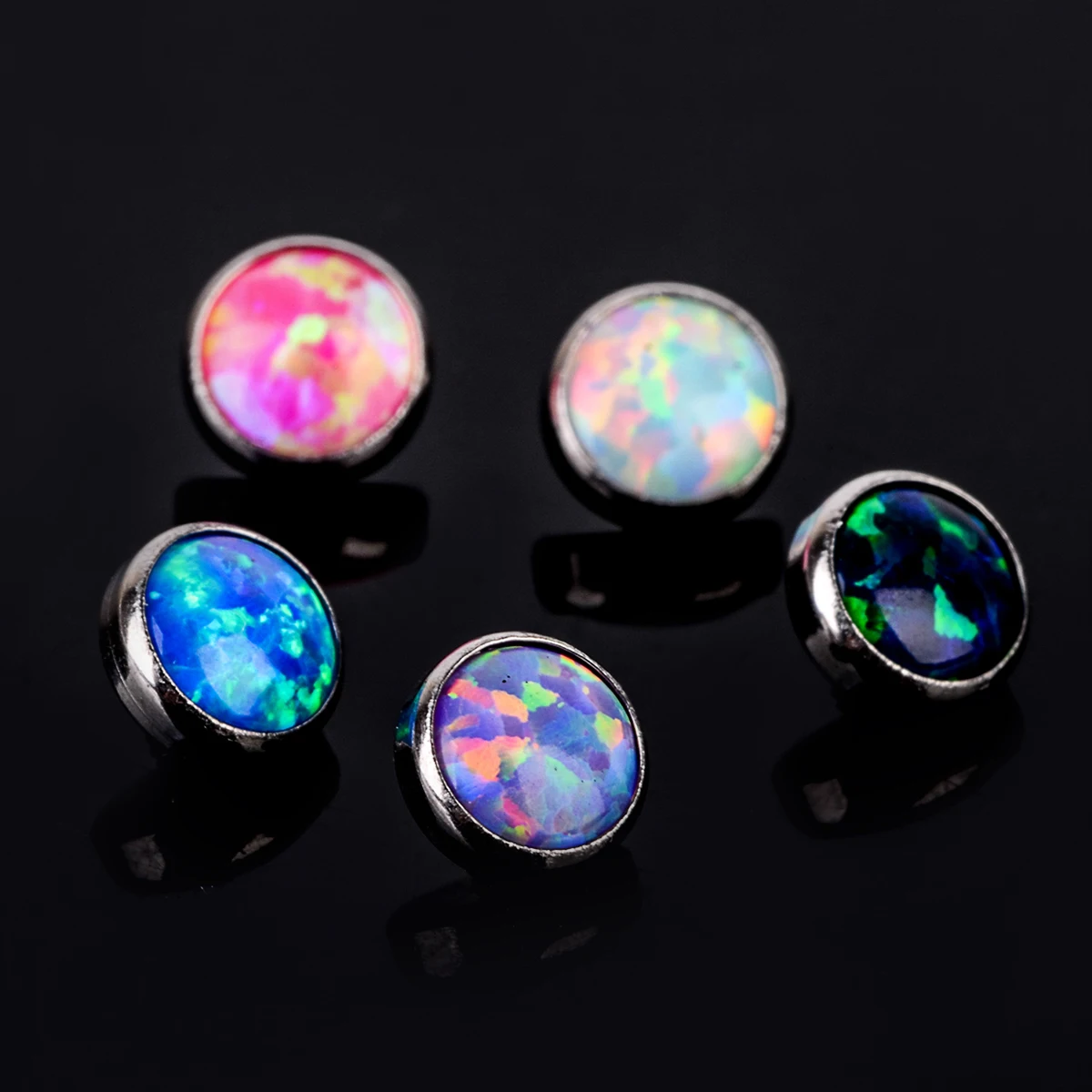 Charming Surgical Steel Body Piercing Jewelry Shellhard Crystal Opal Dermal Anchor Top Micro Dermal Head Piercing Jewellery