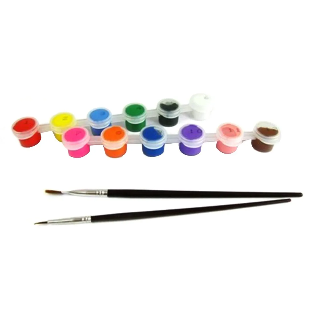 

FangNymph Hot Sale 12 Colors With 2 Paint Blue Brushes Per Set Acrylic Paints For Oil Painting Nail Art Clothes Art Digital