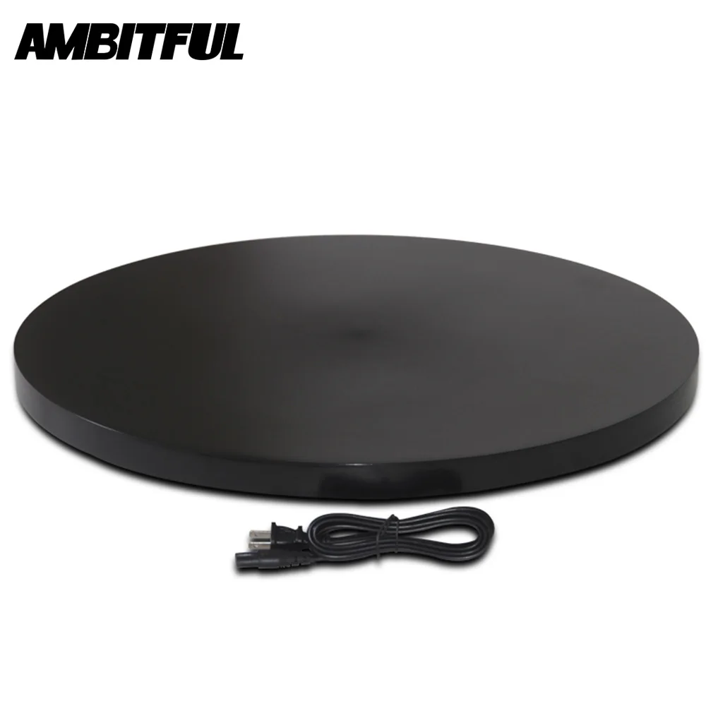 

Black 60cm 360 Degree Rotating Display Stand Turntable for Photography Load 80kg