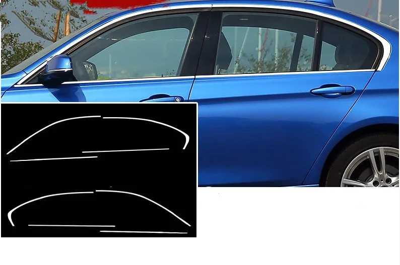 Для BMW 3 серии 316i 328 320i F30 Оконное украшение яркий хромированный Стайлинг автомобиля, окна яркая отделка наружные части