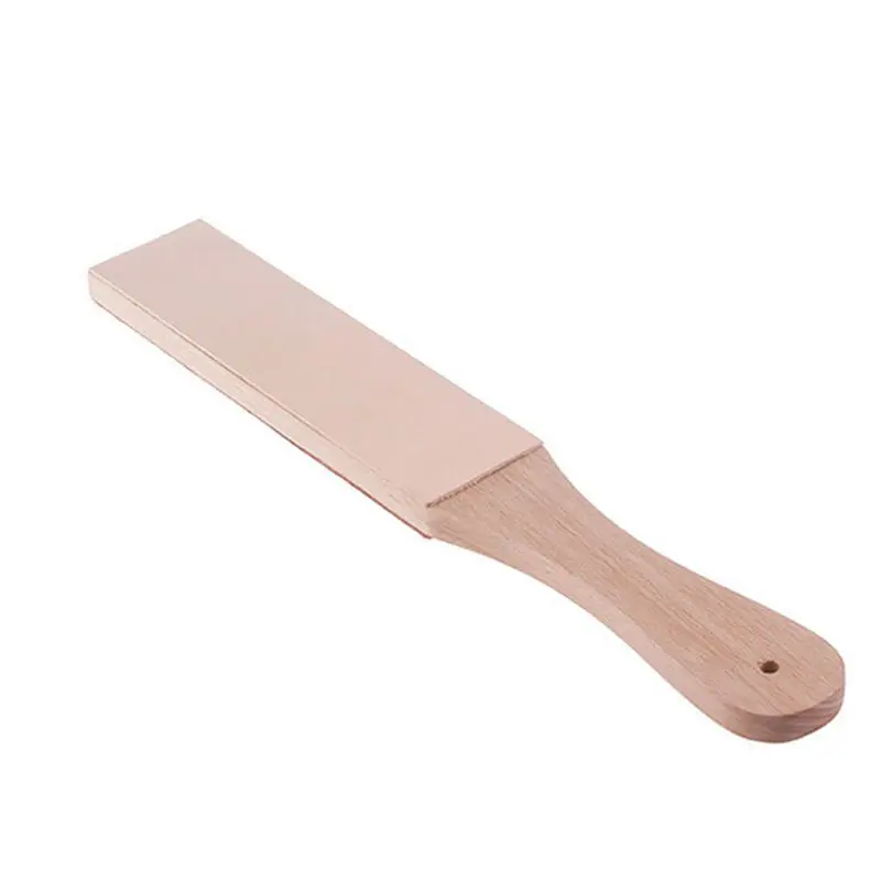 Promotion! Knife Sharpener Set Wooden Handle Leather Sharpening Strop Handmade Razors Polishing Board And Polishing Wax Leathe