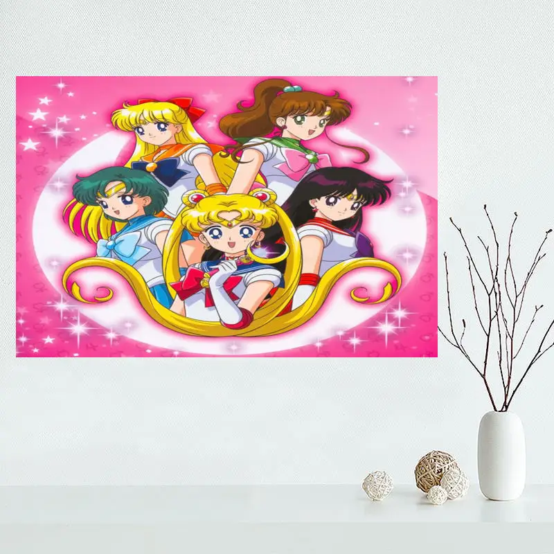 

G0216 Custom Sailor Moon #3 Home Decor Poster creative mural art Canvas Fabric Cloth Poster