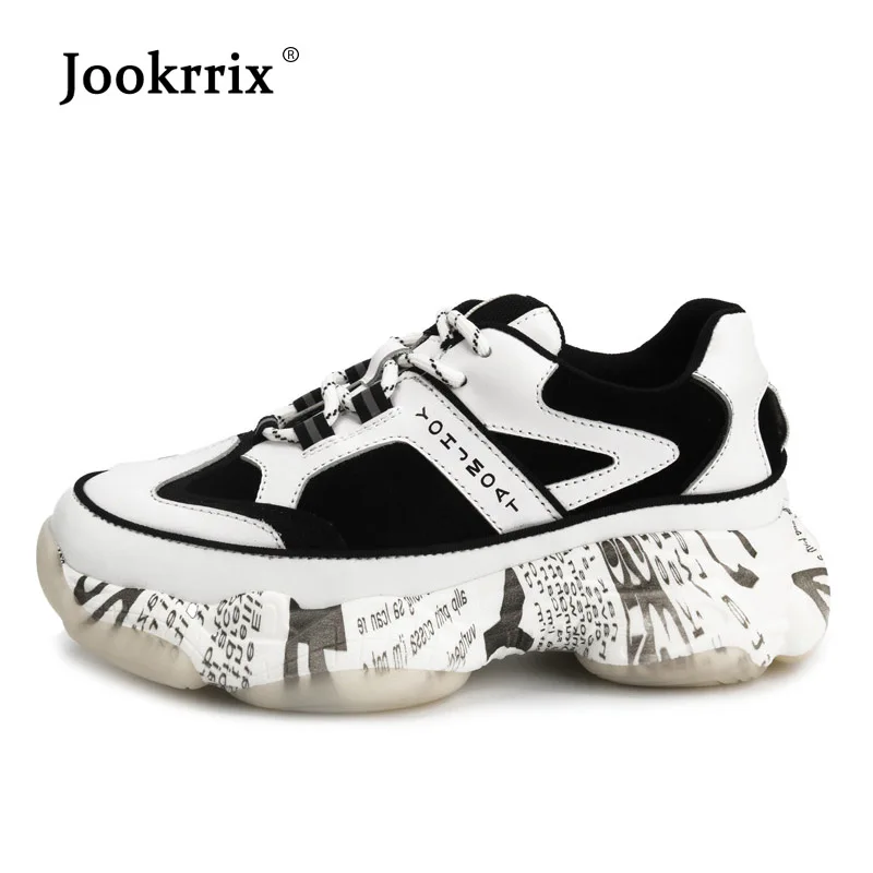 

Jookrrix 2018 Casual Shoes Women Platform Sneakers Lady chaussure Autumn Female footware Patchwork Shoes zapatos de mujer Black