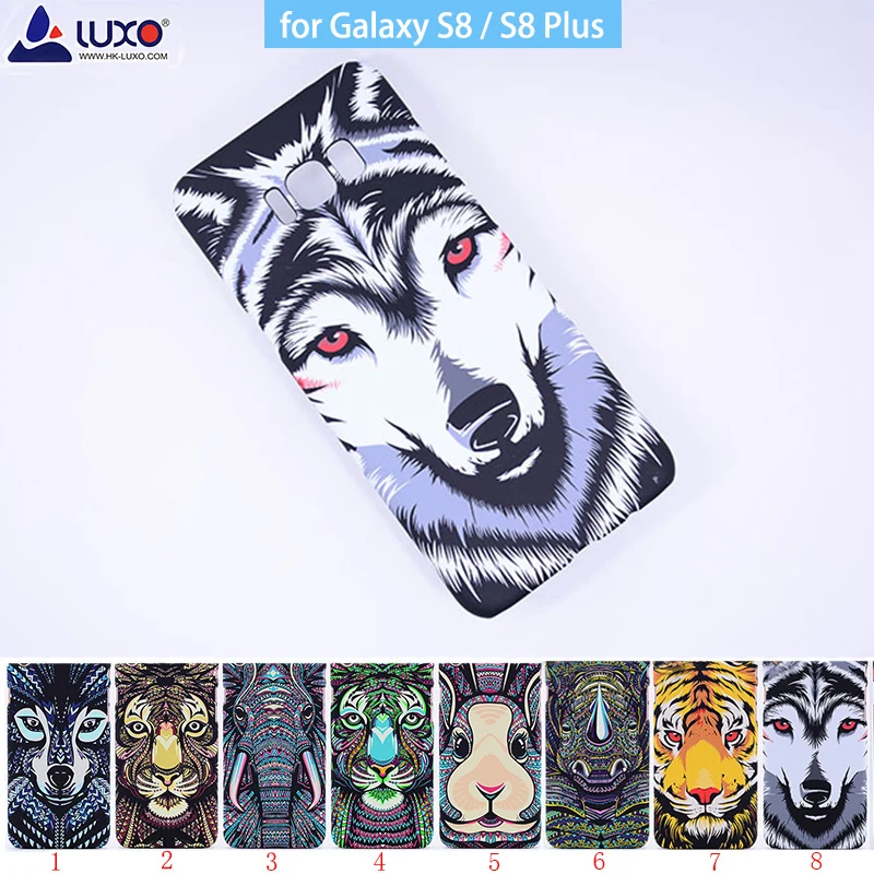 

Luxo Forest King Aztec Animals Faces Lion Wolf Owl Pattern Hard Cover Phone Protective Case for Samsung Galaxy S8 s8 plus