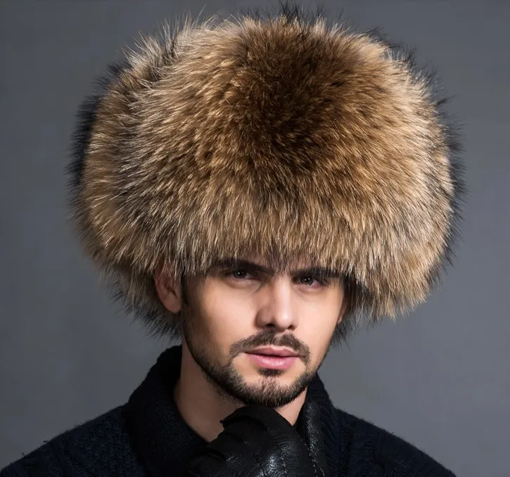Новые зимние роскошные шапки из натурального Лисьего меха для мужчин, брендовая мужская шапка, зимние теплые шапки-бомберы из меха енота - Цвет: yellow