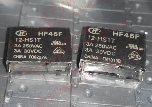 Реле HF46F 12-HS1T 46F-12V-3A