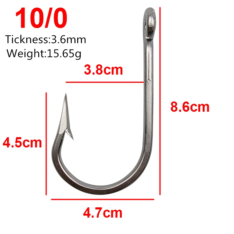 Hyaena 10 шт./партия 7732 Размер 4/0-10/0 крепкий рыболовный крючок из нержавеющей стали на крупную рыбу, аксессуары для морской рыбалки - Цвет: 10 0