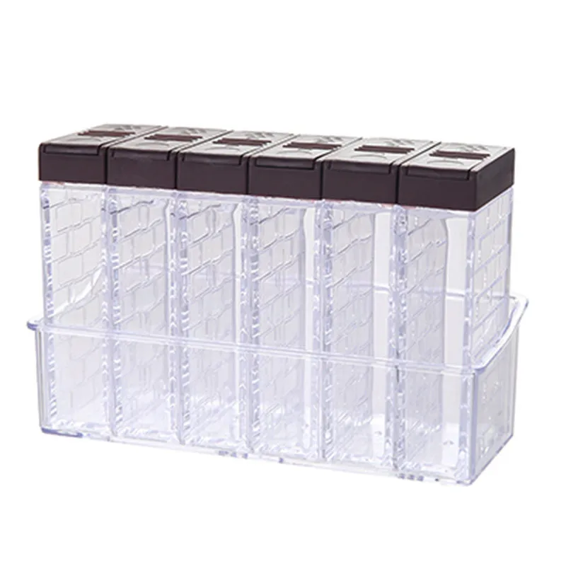 

Seasoning Bottles Jars Boxes Can Sugar Layers Storage Organizer Box Plastic Spice Lid Home Organization Kitchen Tool
