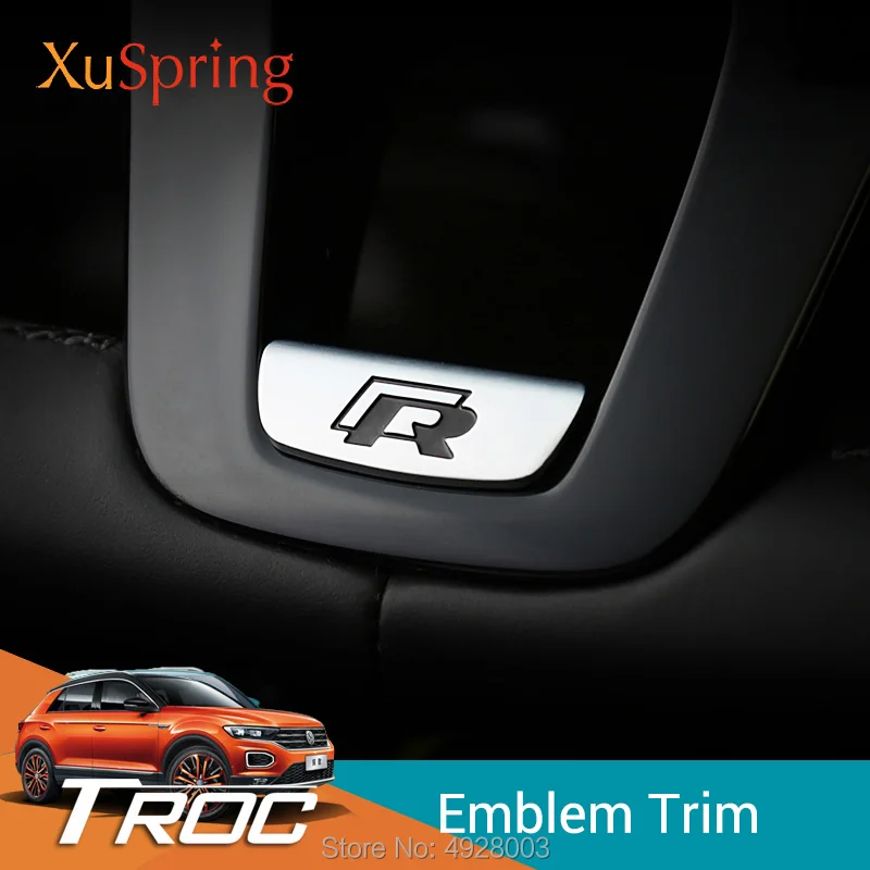 

Car Steering Wheel Cover Trim Stickers Garnish Styling Zinc Alloy for VW T-roc Troc 2017 2018 2019