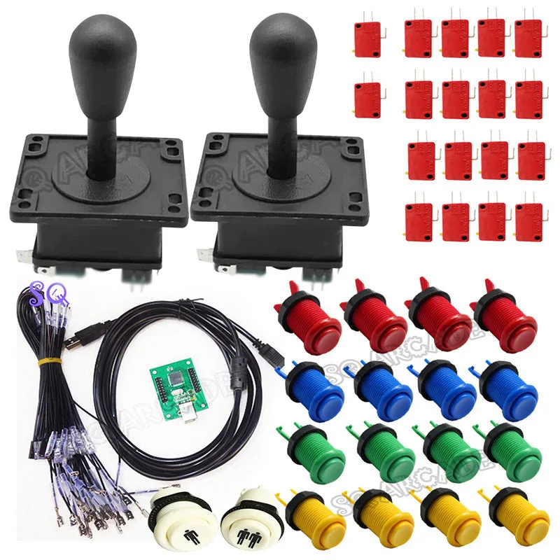 

Zippy joystick Arcade parts Bundles kit With Joystick happ button 2 players USB to jamma/PC board to DIY Arcade Machine 50%off
