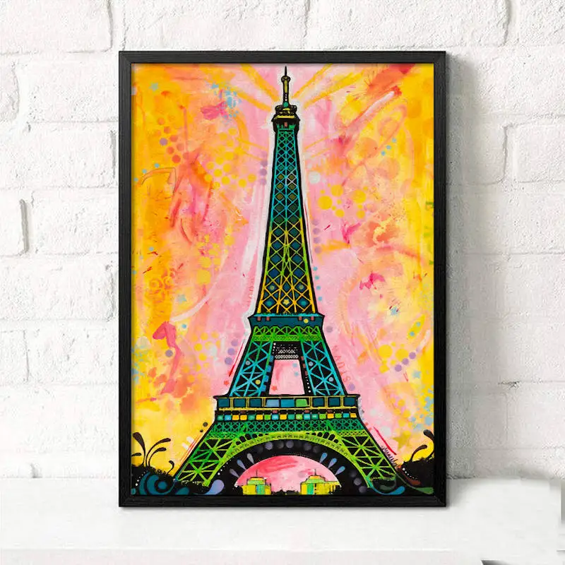 EiffelTower HD Печать на холсте Морден абстрактная живопись маслом домашний офис