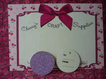 

5cm Purple Round GLITTER Hang Tag