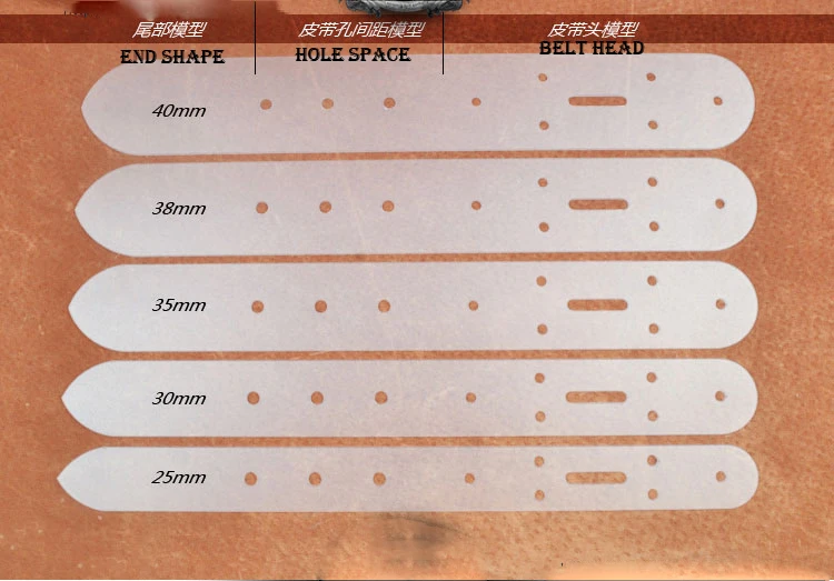 half transparent pvc leather belt hole punch pattern set 5 sizeleather