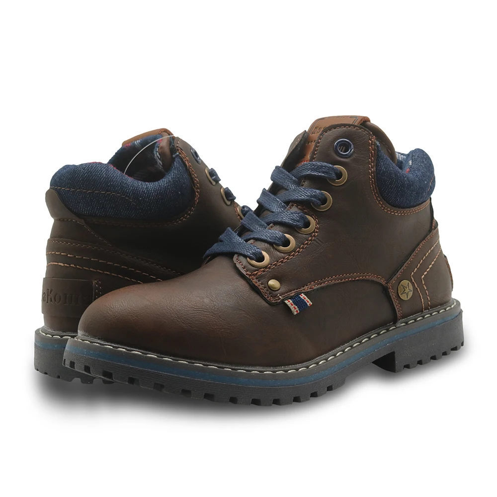 Детские ботинки Apakowa из искусственной кожи на плоской подошве|leather boys boots|boys bootswinter
