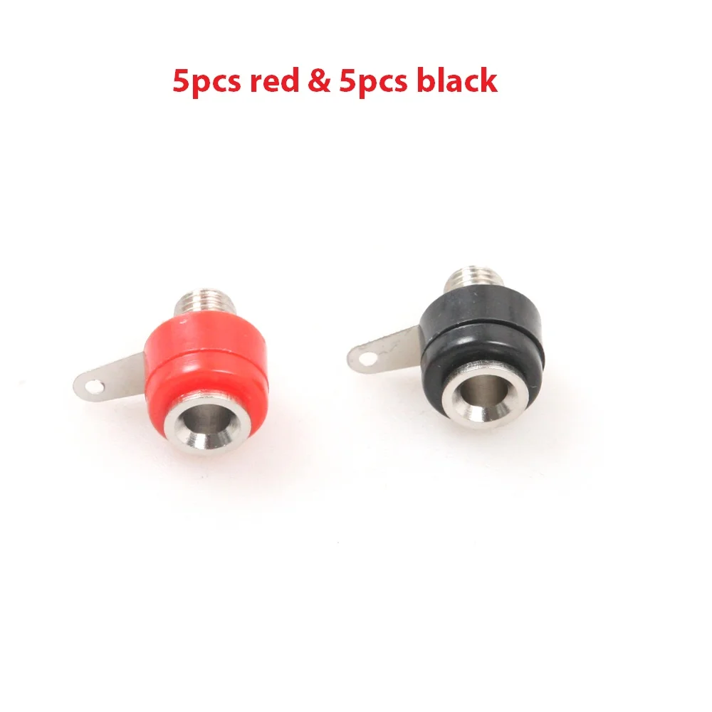 

10pcs/Pack Top Quality material Copper Power Supply Test Terminal Color Red Black 4mm Banana Plug Jack Connector Terminal
